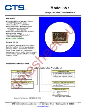 357LB3I004M0960 datasheet  